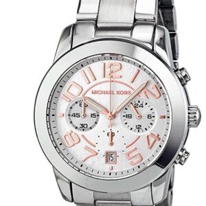 Michael Kors silver watch and rose gold watch 42mm